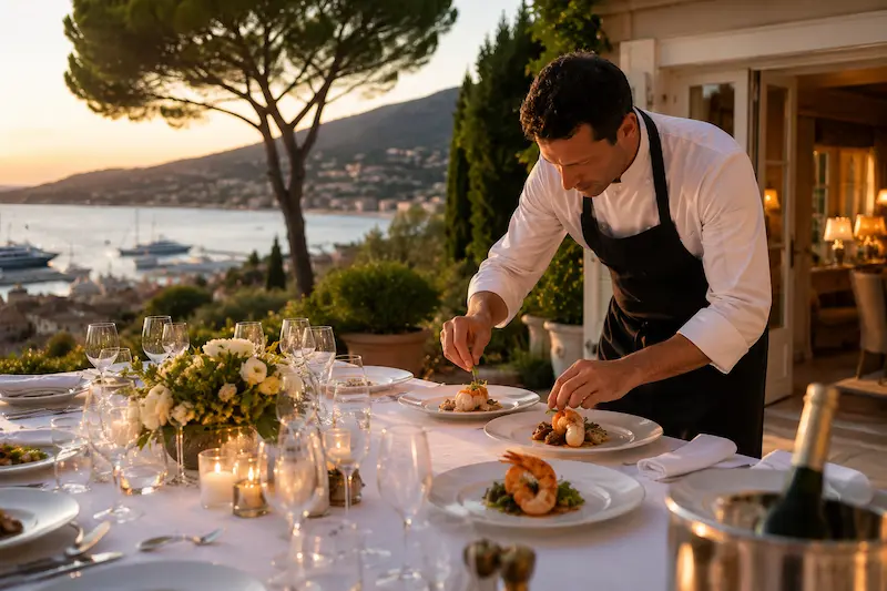Chef privé à domicile dans une villa de Saint-Tropez